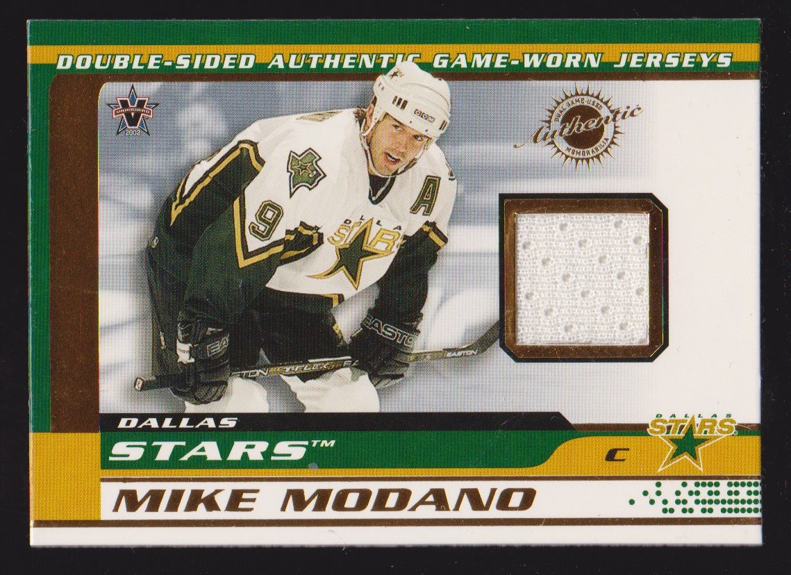 2001-02 Vanguard Memorabilia #11 Mike Modano/Derian Hatcher (image for) 2001-02 Vanguard Memorabilia #11 Mike Modano/Derian Hatcher